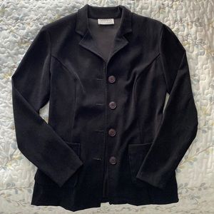 Vintage suede long blazer black